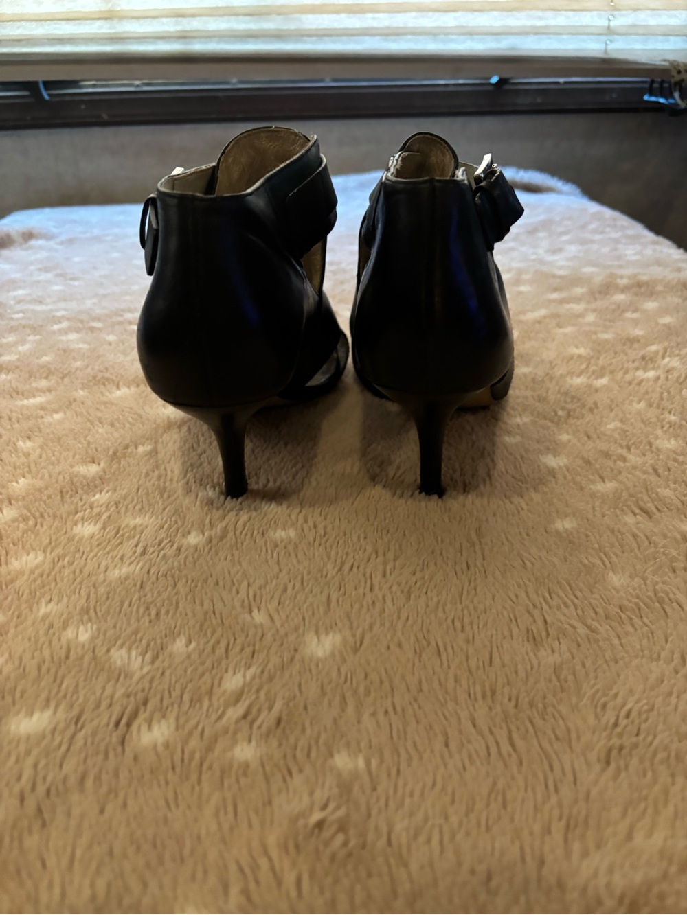 MICHAEL Michael Kors Black Open-Toe Ankle Booties with Buckle - Picture 9 of 12